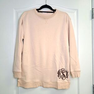 MarleyLilly Oversized Crew Sweatshirt Cream Monogram